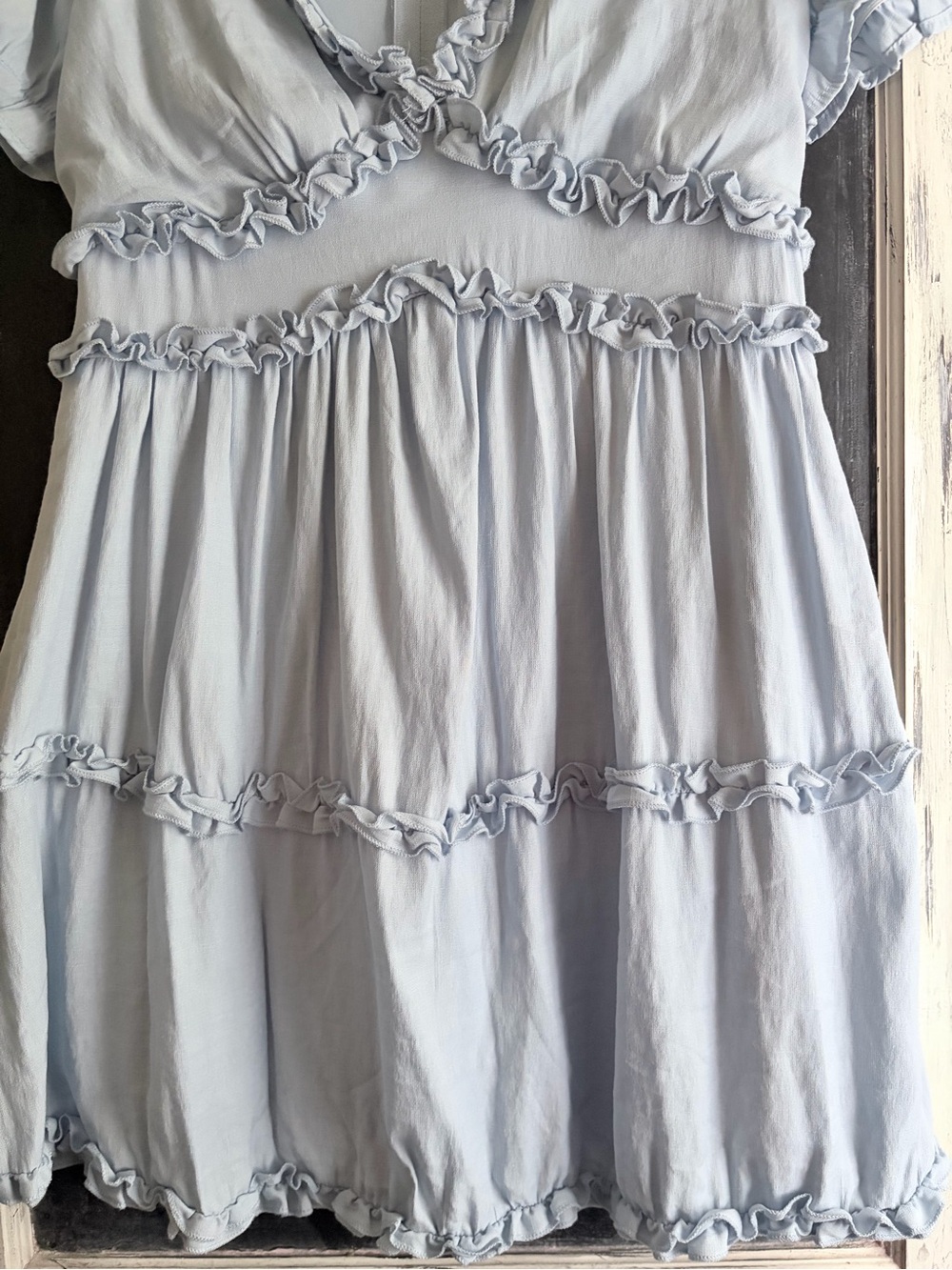 miami Pale Blue Ruffle Trim Boutique Dress - Picture 4 of 4